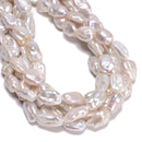 White Fresh Water Pearl Irregular Nugget Chunk Beads 13-15x18-23mm 15.5'' Strand