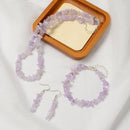 Natural Lavender Jade Chips Beads 5-8mm Jewelry Set Bracelet Earrings Necklace