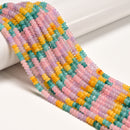 Multicolor Dyed Jade Smooth Rondelle Beads Size 2x4mm 15.5'' Strand