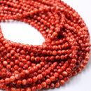 Natural Red Spiny Oyster Smooth Round Beads Size 6mm 7mm 16" Strand