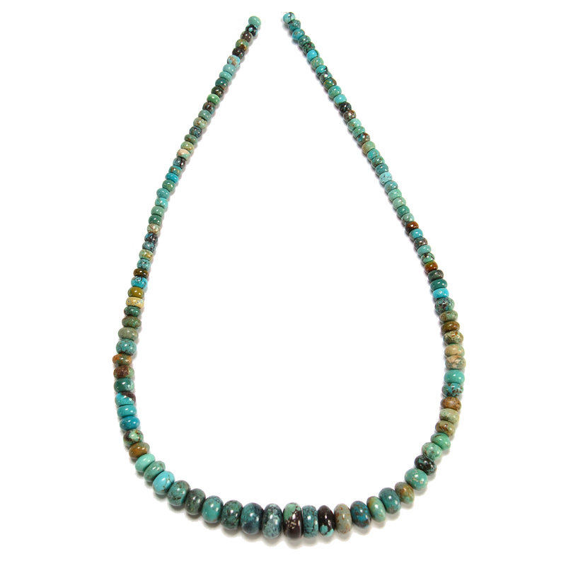 Graduated Natural Turquoise Smooth Rondelle Beads Size 3x4 to 6x11mm 15.5'' Strd