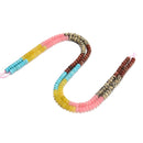 04 Multi-color Gemstone Smooth Rondelle Beads Size 4x6mm 15.5'' Strand