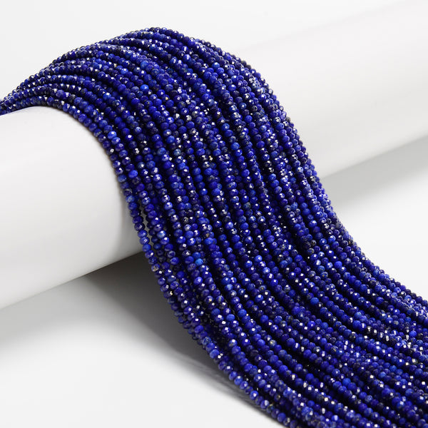 Natural Lapis Faceted Rondelle Beads Size 1.5x2mm 15.5'' Strand