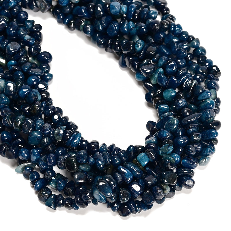 Natural Dark Blue Apatite Chips Beads Size 7-8mm 15.5'' Strand