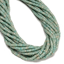Natural Blue Amazonite Faceted Rondelle Wheel Beads Size 2x4mm 15" Strand
