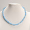 Aquamarine Color Dyed Jade Rondelle Beaded Necklace 17''-18.5" Length Adjustable
