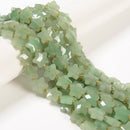 Natural Green Aventurine Faceted Five-Pointed Star Shape Beads 14mm 15.5''Strand