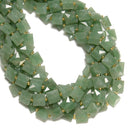 Natural Green Aventurine Faceted Flat Square Shape Beads Size 10mm 15.5" Strand