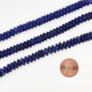 Natural Lapis Lazuli Smooth Rondelle Disc Beads Size 4x8mm 16'' Strand