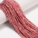 Natural Pink Petrified Rhodonite Faceted Rubik's Cube Beads 2mm 15.5'' Strand