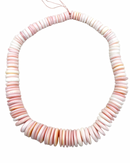 Pink Queen Conch Shell Graduated Rondelle Disc Beads Size 10mm to 20mm 15.5" Strd