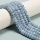 Aquamarine Color Dyed Jade Smooth Rondelle Beads Size 5x8mm 15.5'' Strand