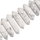 Natutral Howlite Graduated Top Drilled Point Beads Size 25-50mm 15.5'' Strand