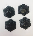 hand carved black jade flower pendantdiameter 