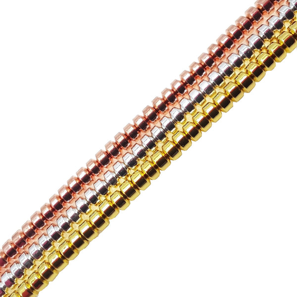 Titanium Gold/Silver/Rose Gold Hematite Rondelle Beads 2x3mm 15.5" Strand