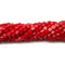 Red Bamboo Coral Flat Coin Disc Beads Size 6mm 15.5" Strand