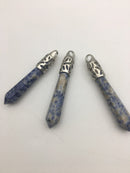sodalite point pendant gold silver plated
