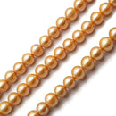 Fresh Water Pearl Akoya Pearl Golden Round Beads 8-9mm 17.5" Strand