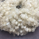 white rainbow moonstone irregular nugget chips beads