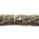 Natural Labradorite Faceted Square Cube Dice Beads 4-5mm 15.5" Strand