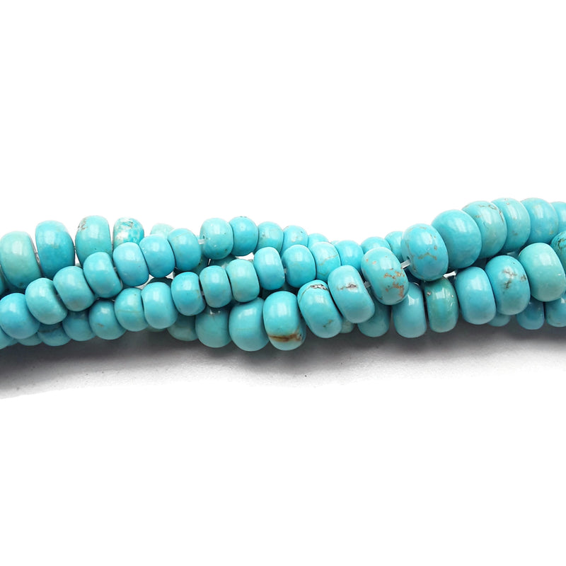Blue Turquoise Smooth Rondelle 3x4mm 4x6mm 5x8mm 15.5" Strand