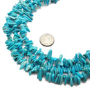 Natural Genuine Blue Turquoise Pebble Nugget Chips Beads 10-12mm 15.5" Strand