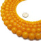 Amber Yellow Dyed Jade Smooth Round Beads 4mm 6mm 8mm 10mm 12mm 15.5" Strand