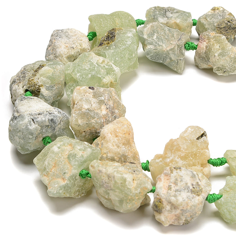 Natural Prehnite Rough Nugget Chunks Beads Size 20-30mm 15.5'' Strand