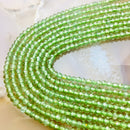 natural green apatite faceted rondelle beads 