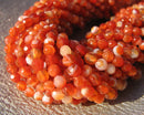 red Striped carnelian faceted round beads