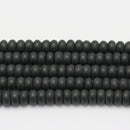 large hole black onyx matte rondelle beads