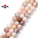 natural pink opal faceted round beads