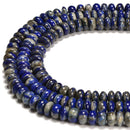 Low Grade Natural Lapis Smooth Rondelle Beads Size 4x6mm 5x8mm 6x10mm 15.5'' Str