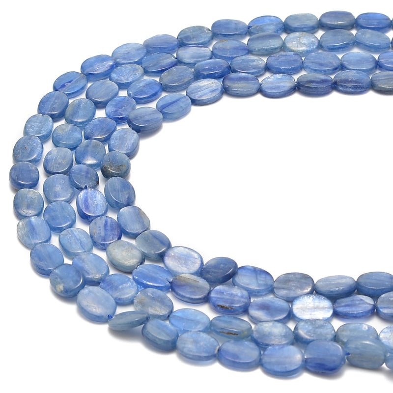 Natural Blue Kyanite Oval Shape Beads Size 7x9mm 15.5'' Strand