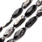 Black White Agate Faceted Nugget Rice Tube Beads Size13-16 x 40-45mm 15.5"Strand