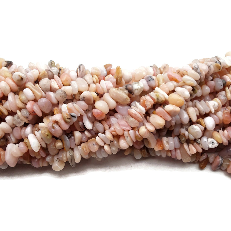 Pink Opal Irregular Pebble Nugget Chips Beads Size 7-8mm 34" Strand