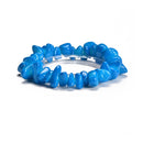 Dark Blue Dyed Jade Pebble Nugget Elastic Bracelet Bead Size 7-17mm 7.5'' Length