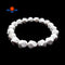 White Turquoise Bracelet Faceted Star Cut Size 8mm 10mm 7.5" Length