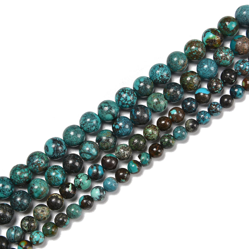 Natural Turquoise Smooth Round Beads Size 6mm 7mm 7.5-8mm 8.5-9mm 15.5'' Strand