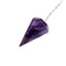 Amethyst Pendulum Pendant Healing Point Approx 40x18mm with 8" Chain