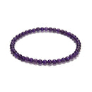 Natural Gemstone Smooth Round Beaded Elastic Bracelet Size 4mm 7.5'' Length