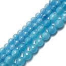 blue sponge quartz faceted round beads 