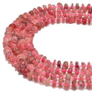 Strawberry Quartz Pebble Nugget Slice Chips Beads Size 7-8mm 15.5'' per Strand