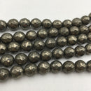 pyrite faceted round beads