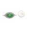 evil eye charm gold silver plated copper with rhinestones 