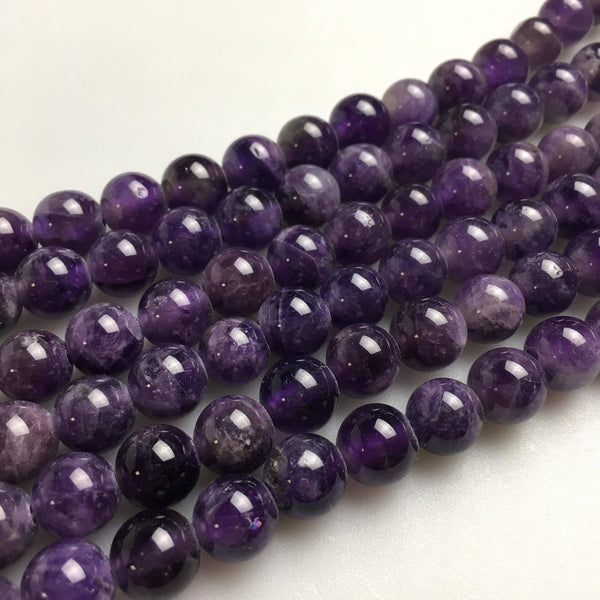 large hole amethyst smooth round beads