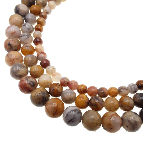 large hole crazy agate smooth round beads