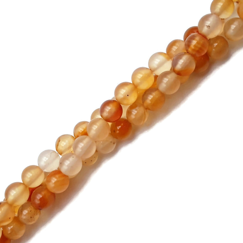 Natural Light Carnelian Smooth Round Beads 6mm 15.5" Strand