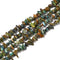 Natural Genuine Turquoise Brown Color Chips Beads Size 5-8mm 34'' Strand