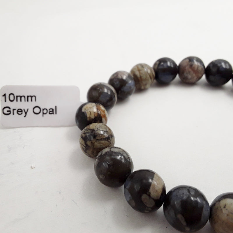 gray opal bracelet smooth round